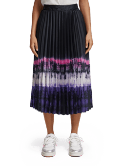 Scotch & Soda Pleated high rise midi skirt with abstract print MDL-CRP