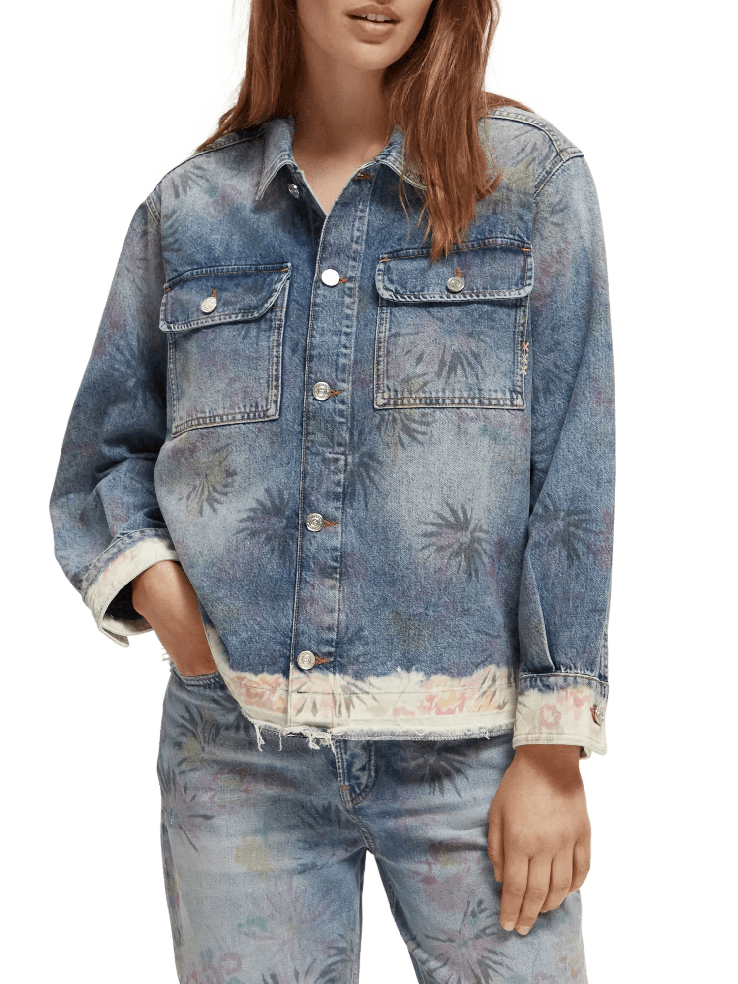Scotch & Soda Trucker jacket with tie dye artworks - Peace and Love NHD-CRP