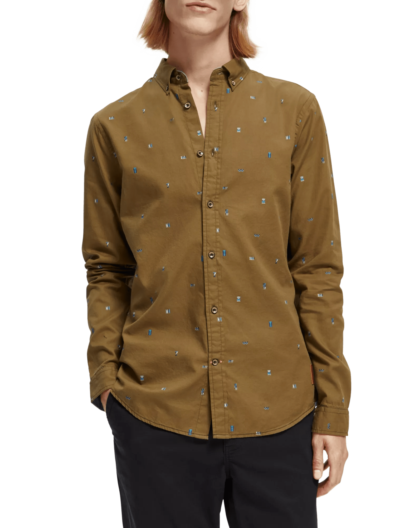 Slim fit embroidered Oxford shirt