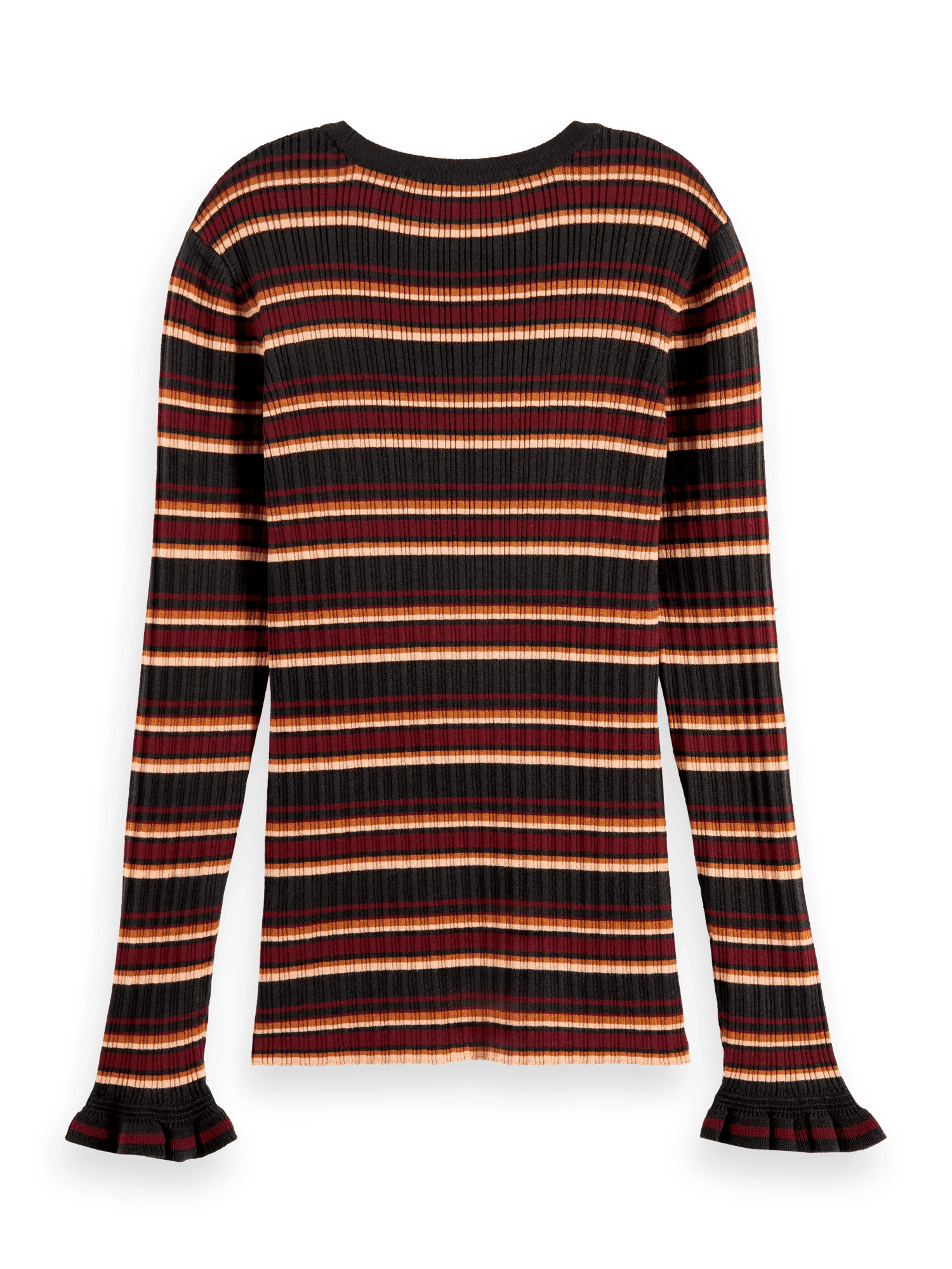 Scotch & Soda Fitted ribbed striped sweater BCK