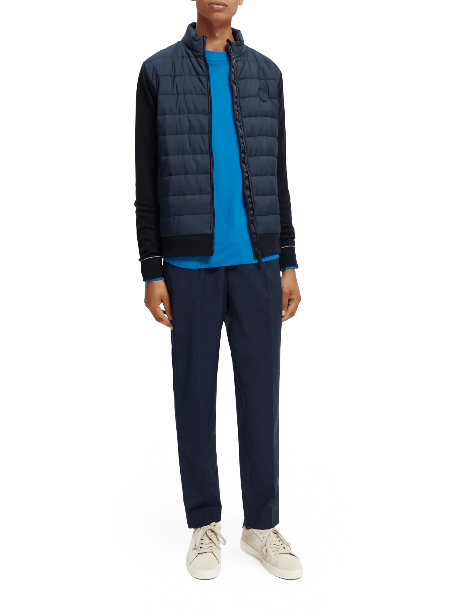 Scotch & Soda Padded jacket with knitted sleeves and back panel NHD-FNT