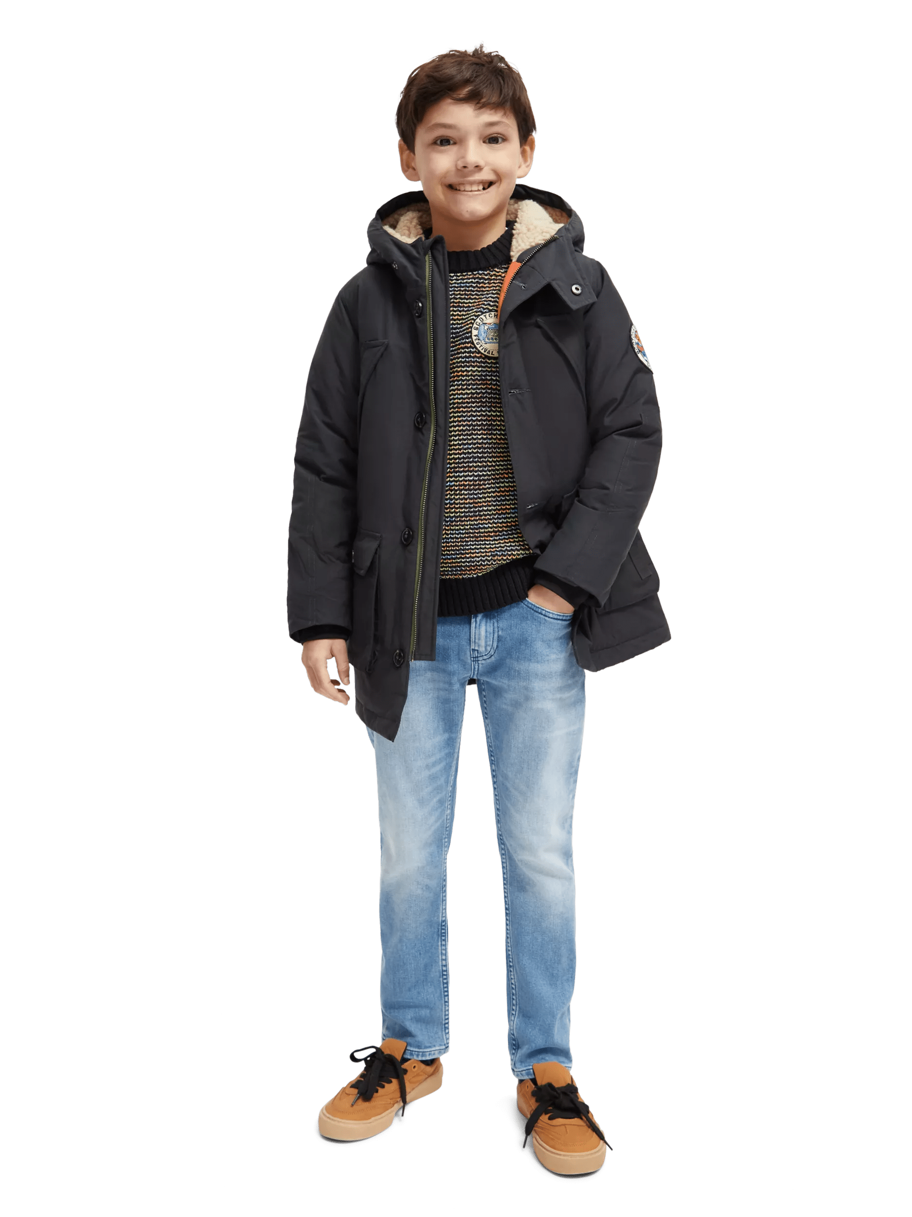 Scotch & Soda Longer length water repellent jacket with Repreve -  filling MDL-FNT