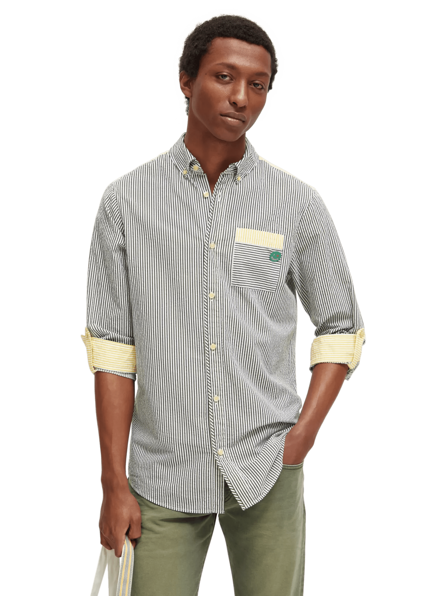Stripe seersucker shirt