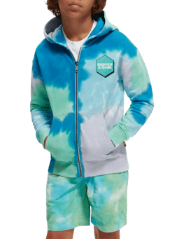 Scotch & Soda Cotton In Conversion relaxed-fit zip-through Tie-dyed hoodie NHD-CRP