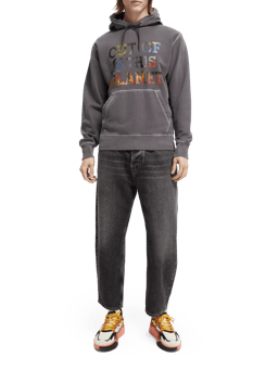 Scotch & Soda Garment-dyed graphic hoodie NHD-FNT