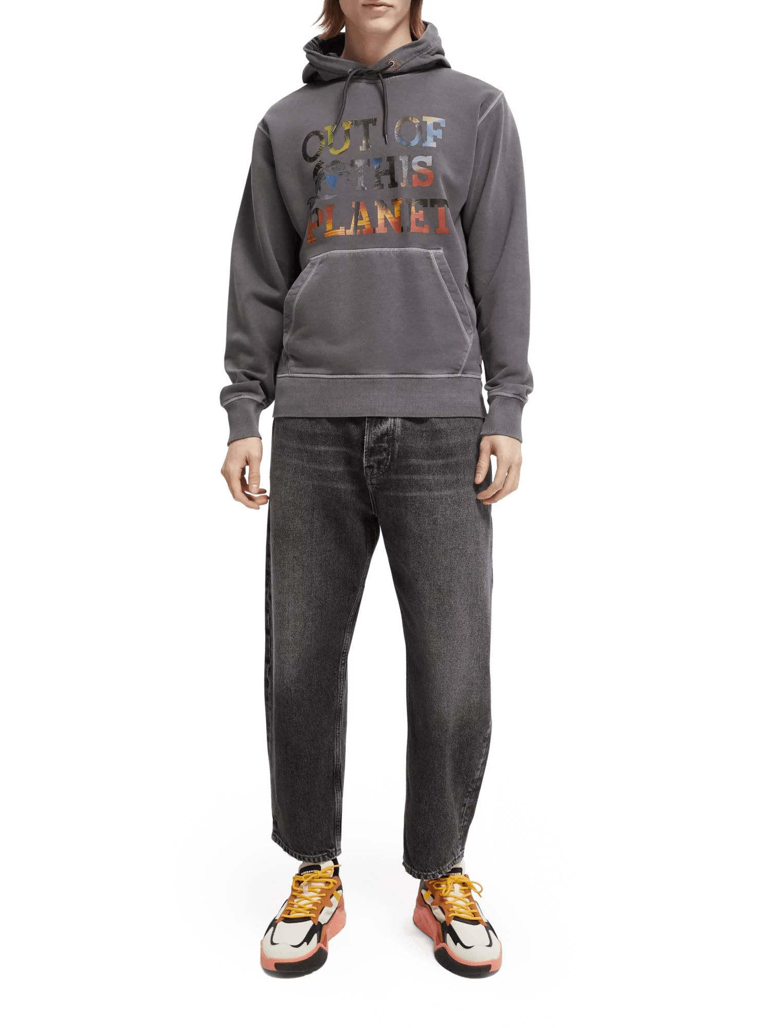 Scotch & Soda Garment-dyed graphic hoodie NHD-FNT