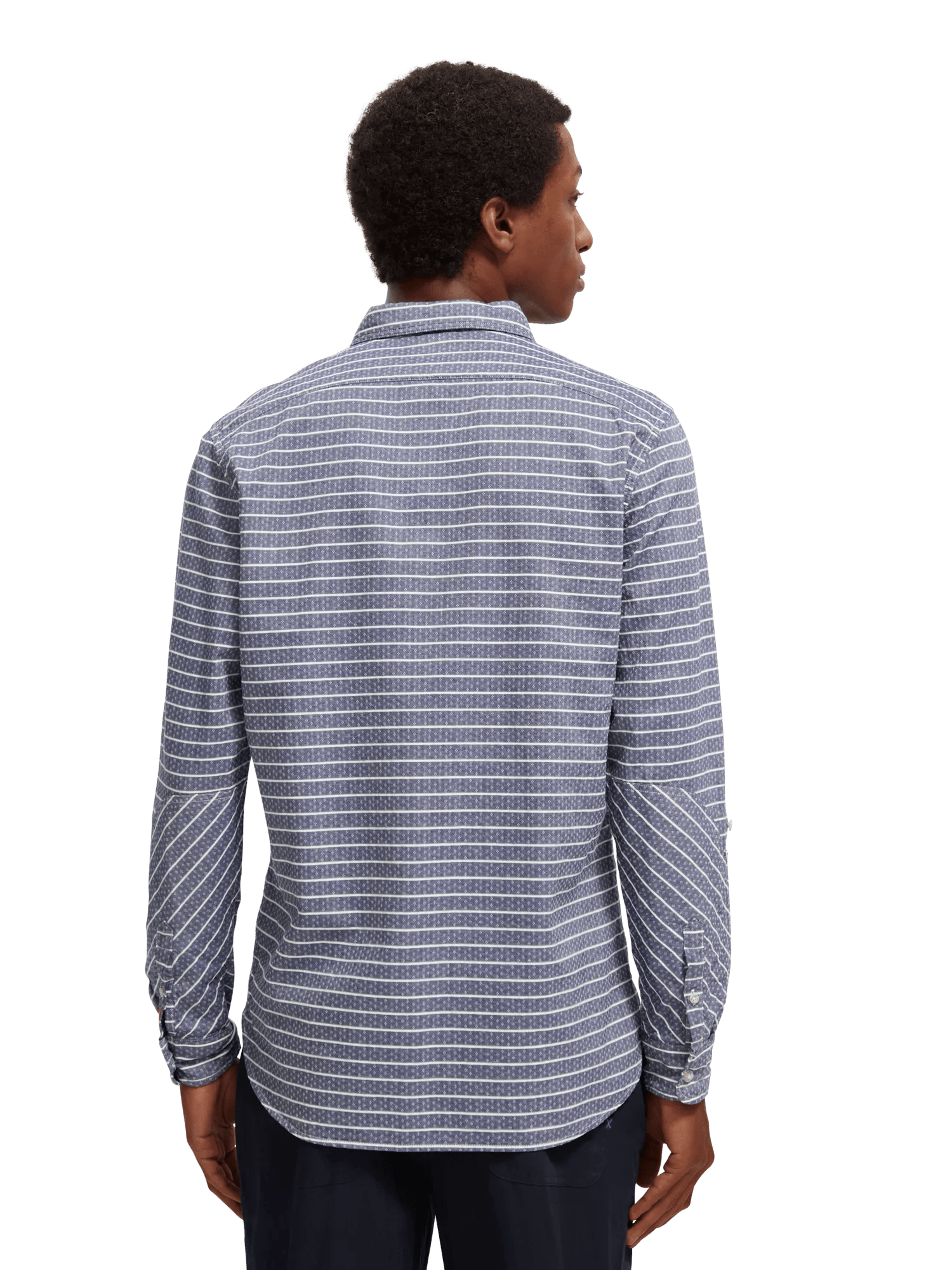 Scotch & Soda Regular fit striped sleeve-adjustment shirt MDL-BCK