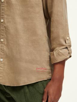 Scotch & Soda Slim fit linen shirt with sleeve adjustments MDL-DTL1