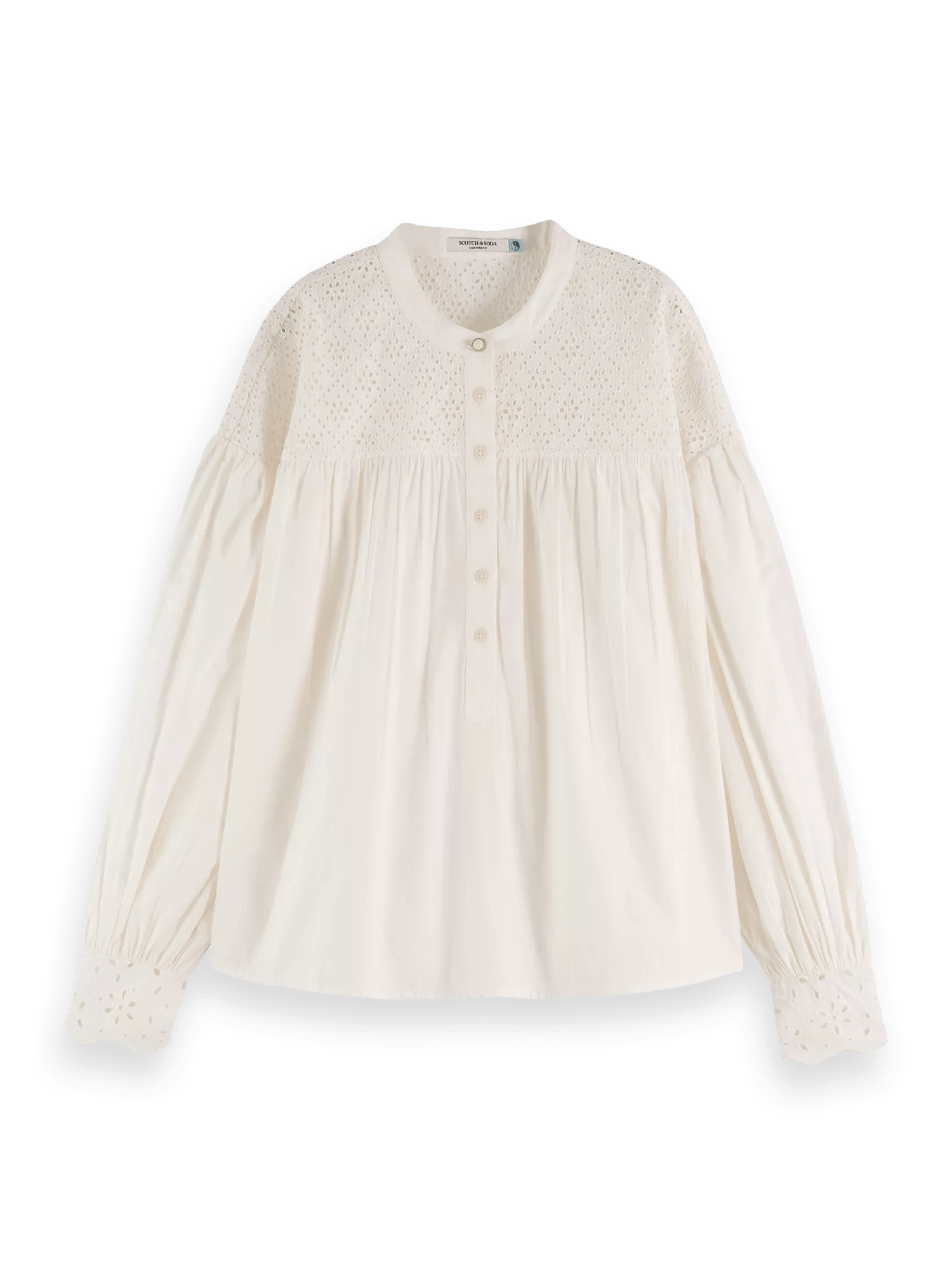 Scotch & Soda Anglaise blouse met broderie FNT