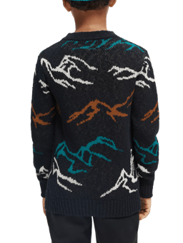 Scotch & Soda Patterned crewneck sweater NHD-BCK