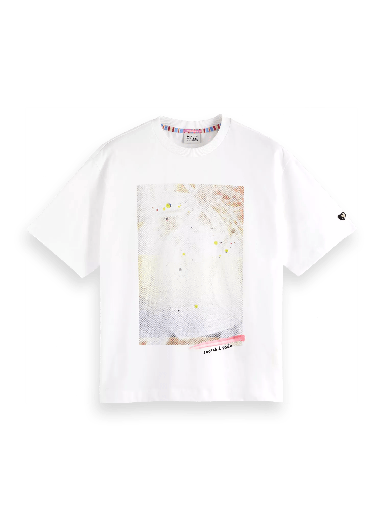 Scotch & Soda Pixel flower loose fit T-shirt in Organic Cotton FNT