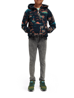Scotch & Soda Cotton In Conversion relaxed-fit all-over printed hoodie NHD-FNT