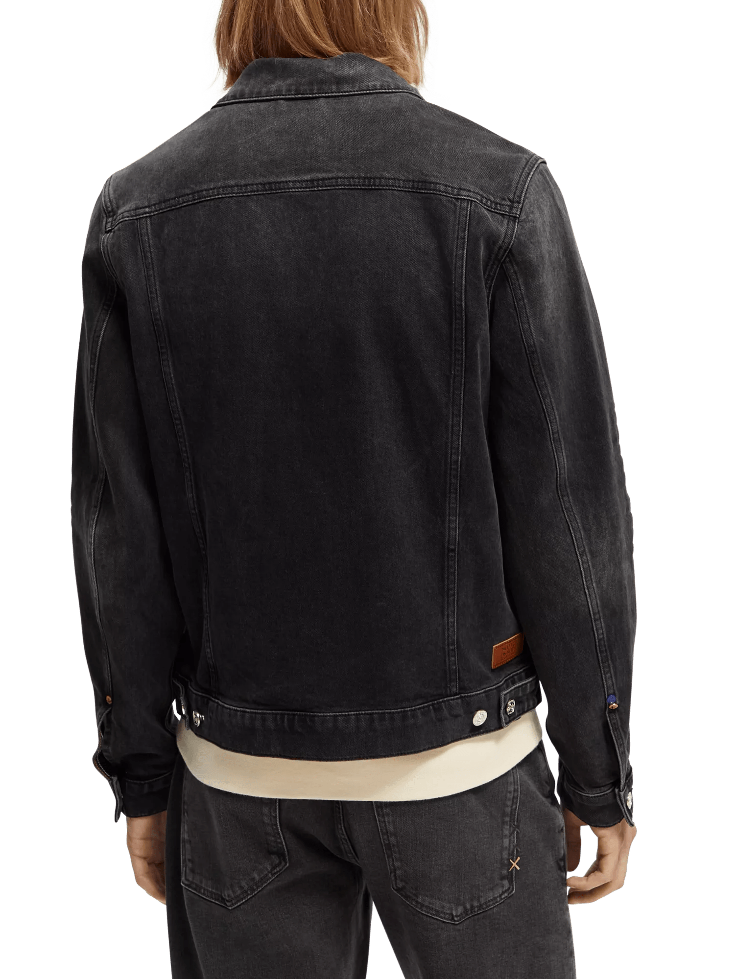 Scotch & Soda Black denim stone wash trucker jacket NHD-BCK