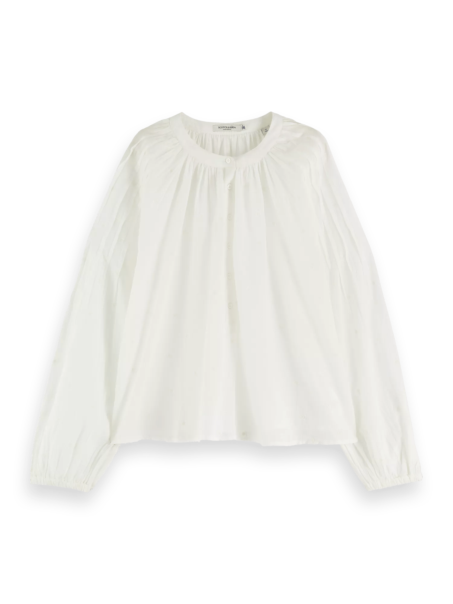 Scotch & Soda Embroidered organic cotton pintuck blouse FNT