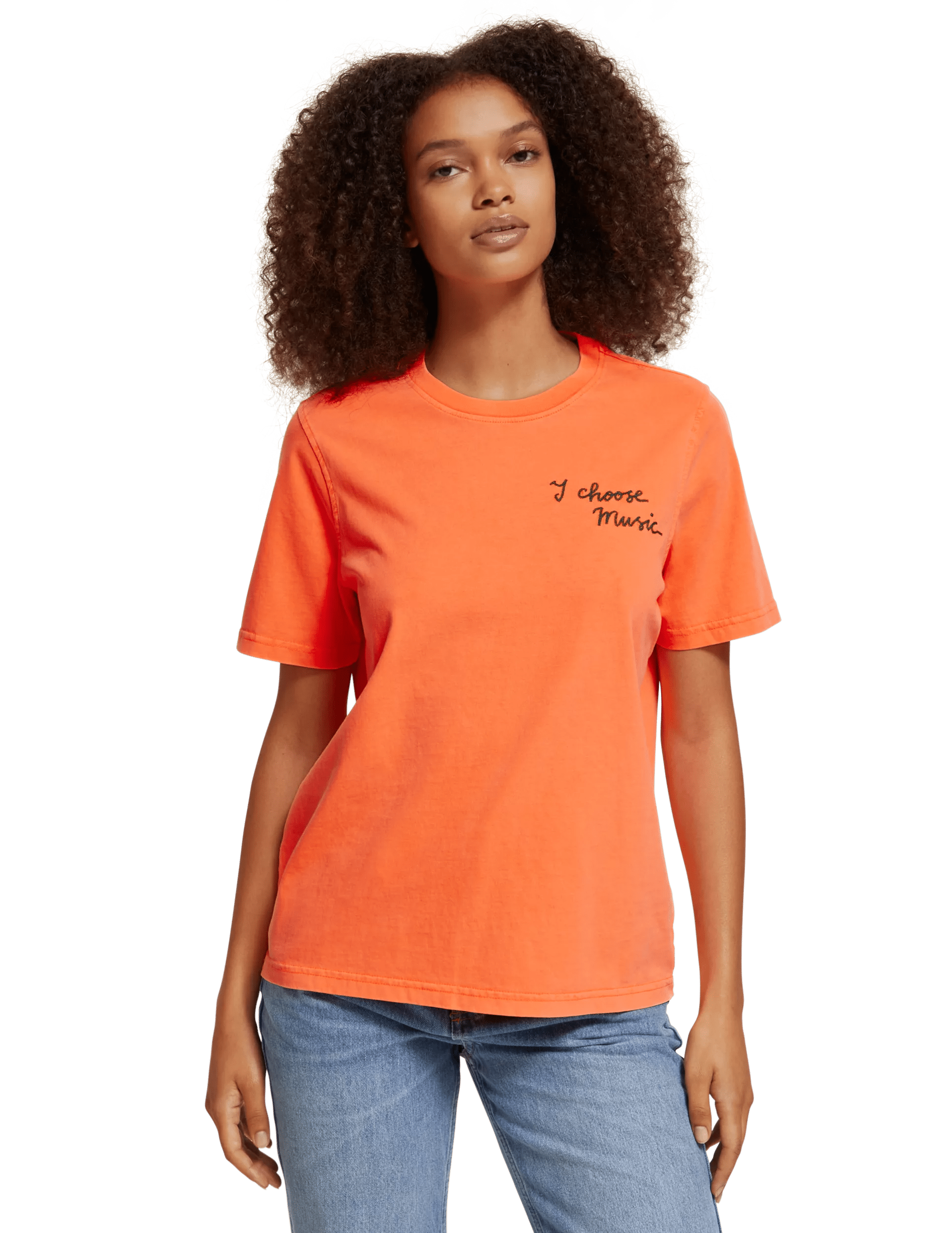 Scotch & Soda Washed T-shirt with chest artwork 176881_0237_MDL_CRP