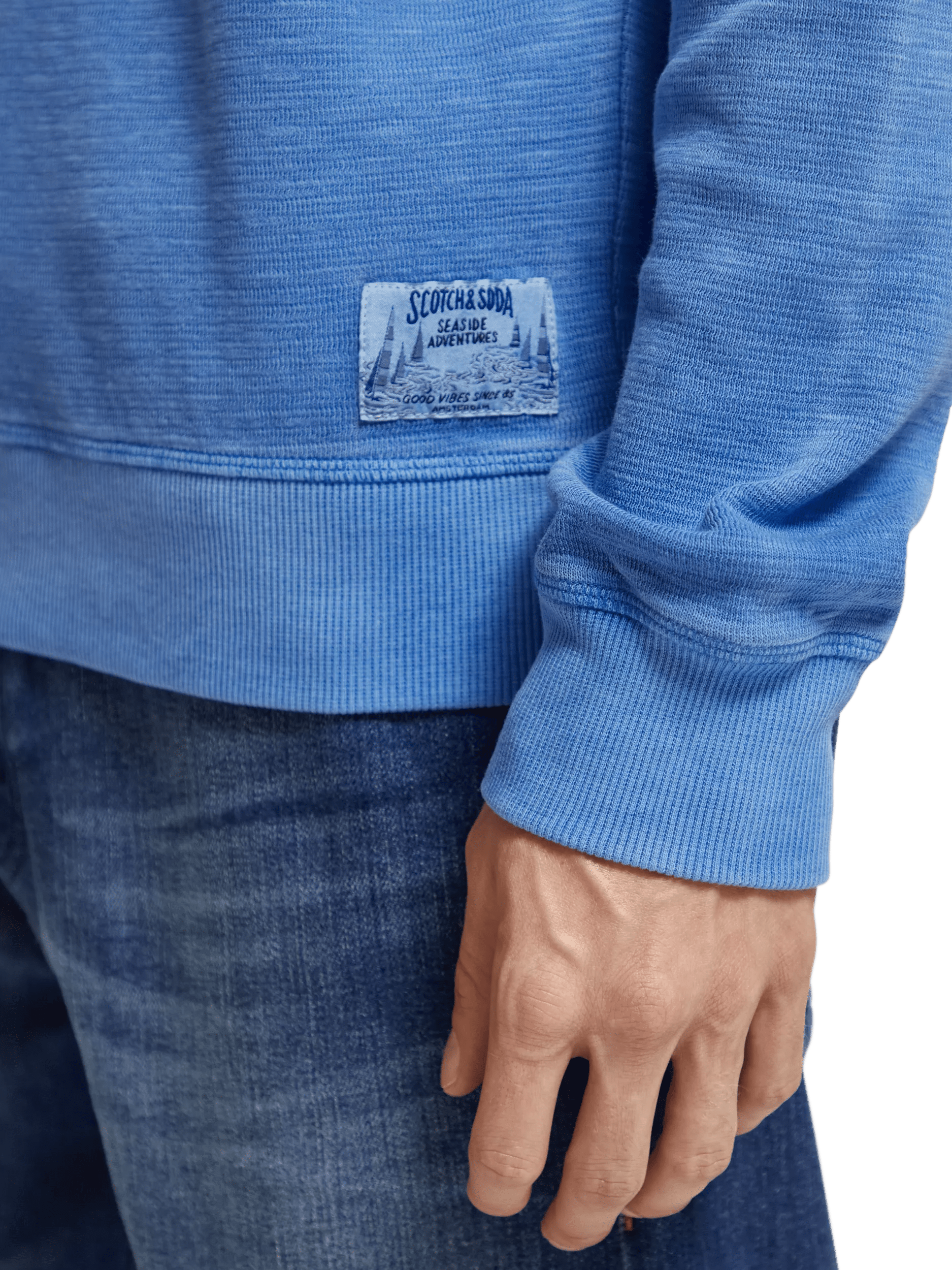Scotch & Soda Garment-dyed crewneck sweatshirt MDL-DTL1
