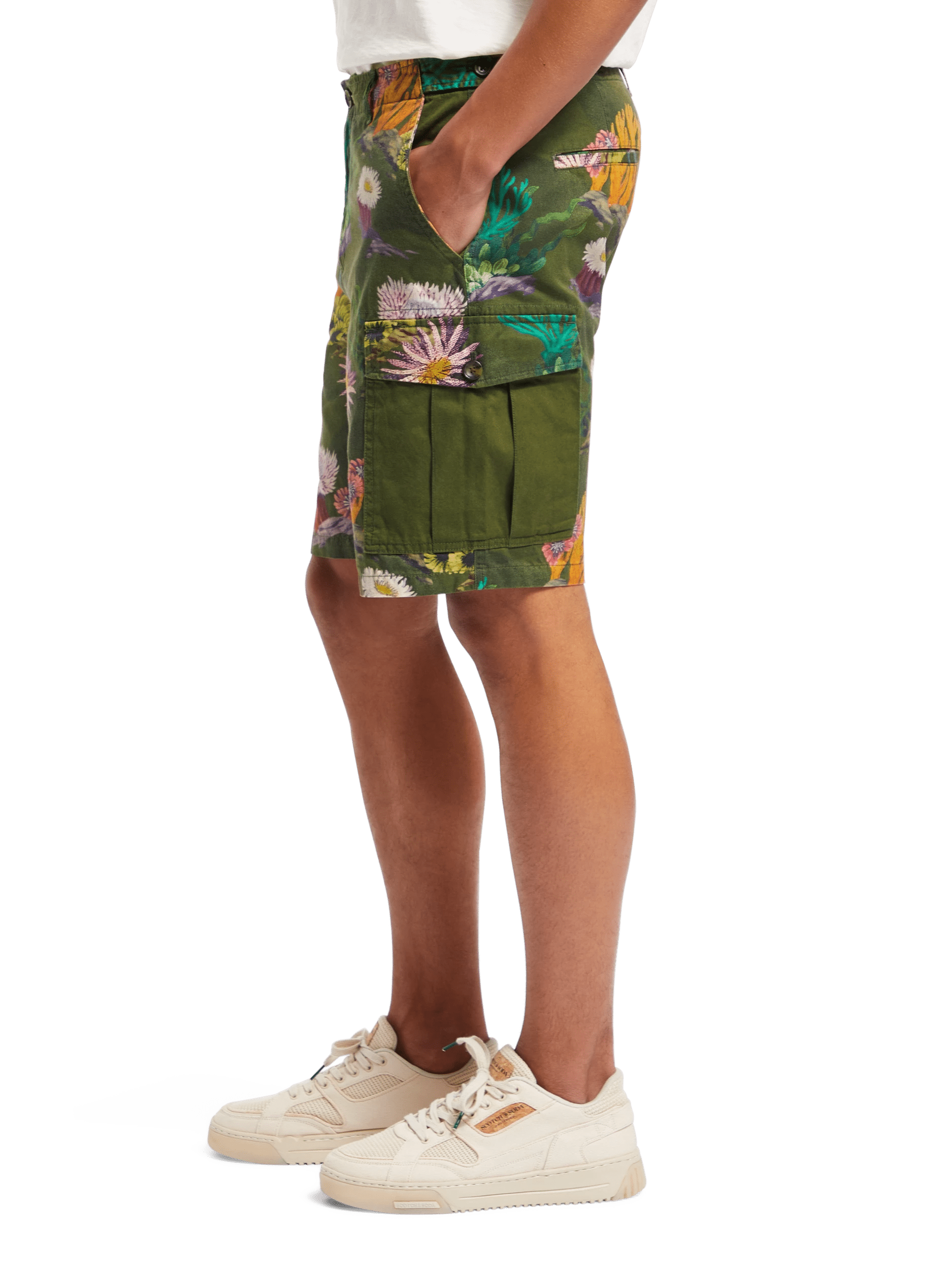 Scotch & Soda Relaxed-fit printed cargo shorts FIT-SDE