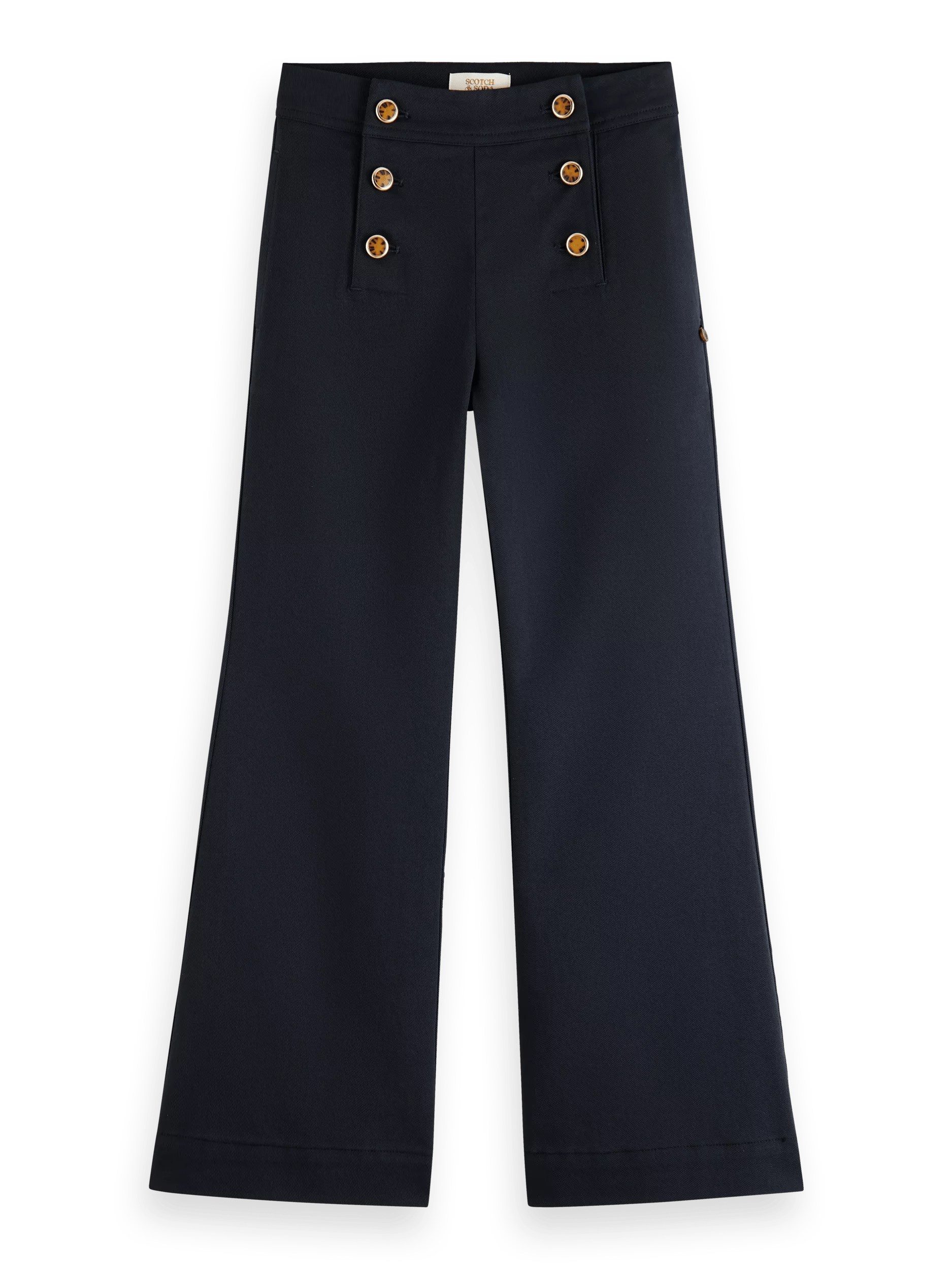 High-rise wide-leg sailor trousers