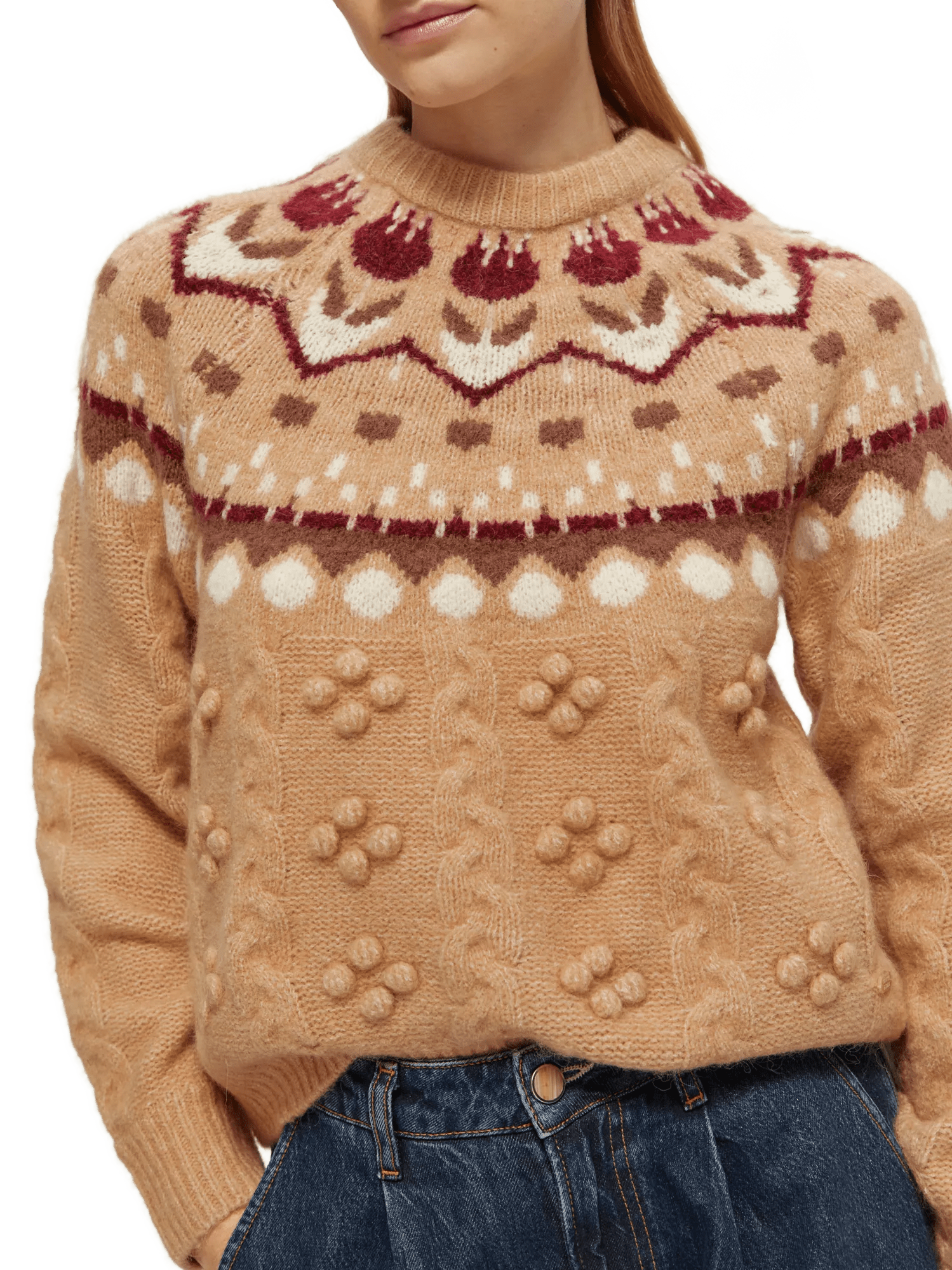 Scotch & Soda Cable knit Fair Isle sweater NHD-DTL2