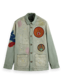 Scotch & Soda Worker jacket with special washing and badges NHD-CRP