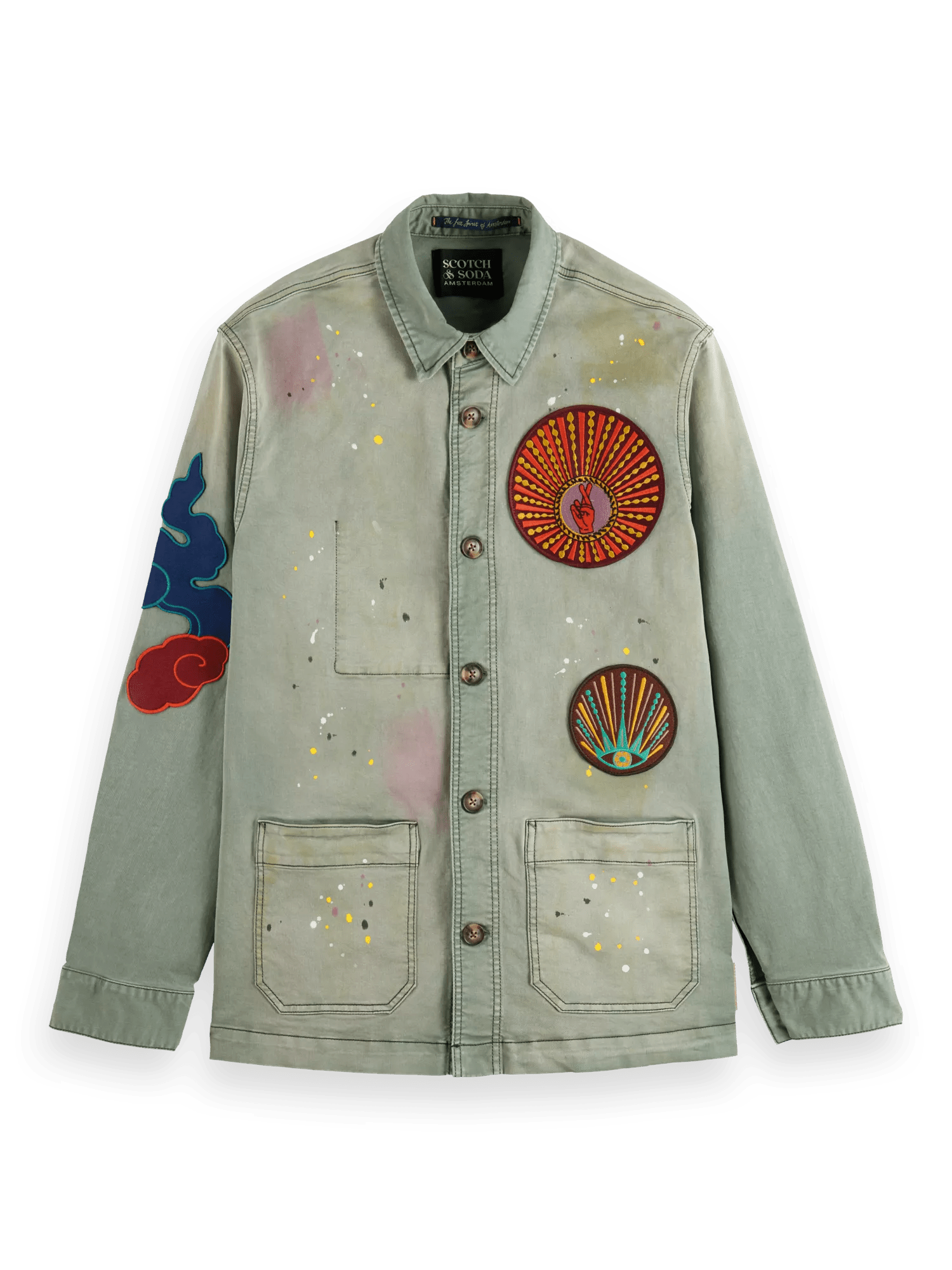Scotch & Soda Worker jacket with special washing and badges FNT