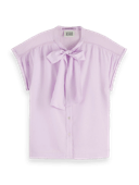Scotch & Soda Relaxed-fit short-sleeve shirt with tie-neck NHD-CRP