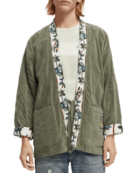 Scotch & Soda Reversible kimono in solid terry and printed cotton NHD-CRP