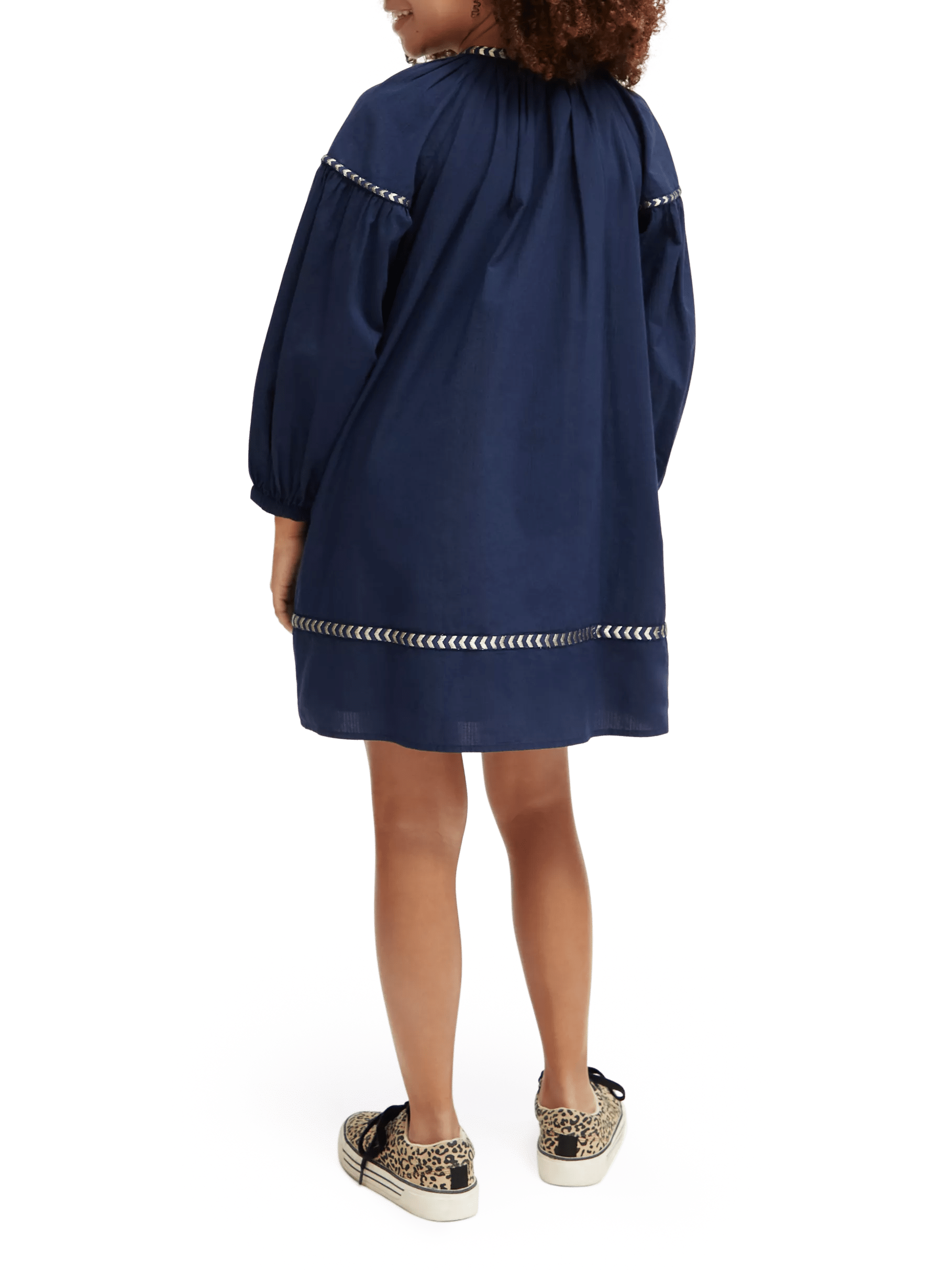 Scotch & Soda Long-sleeved glittering embroidery mini dress NHD-BCK