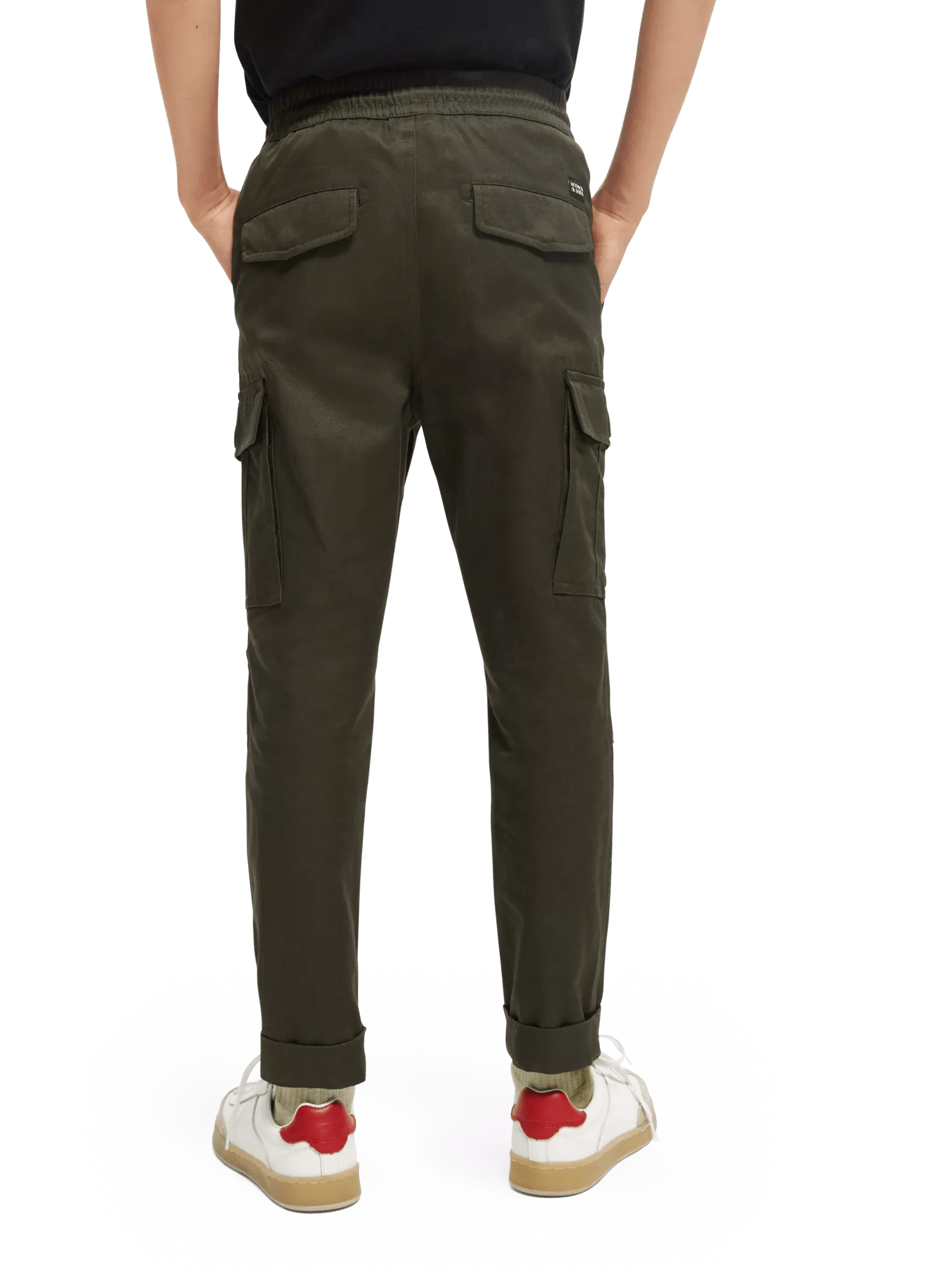 Scotch & Soda Loose tapered-fit organic cotton cargo trousers NHD-BCK