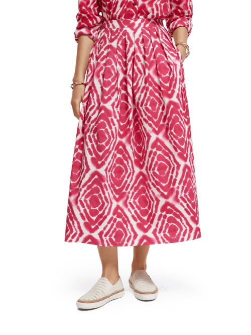 Tie-Dye Printed Midi Skirt - Maat M - Multicolor - Vrouw - Scotch & Soda Rok