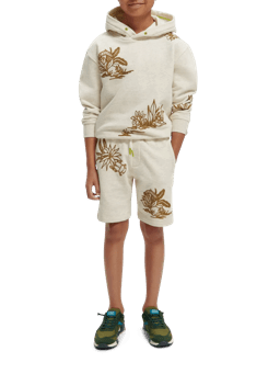 Scotch & Soda Hoodie with placed embroideries in Organic Cotton NHD-FNT