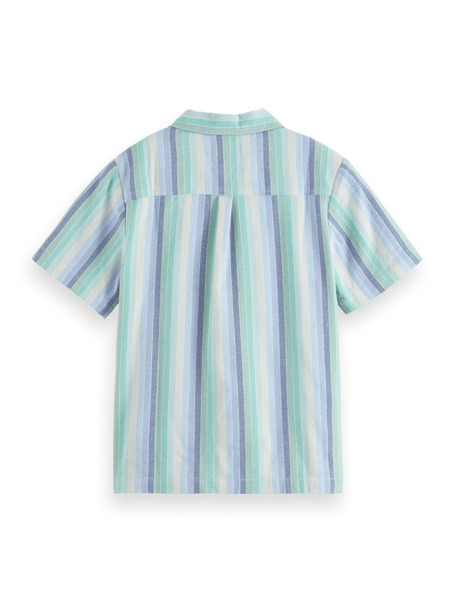 Scotch & Soda Yarn-dyed colourful stripe short-sleeved  shirt BCK