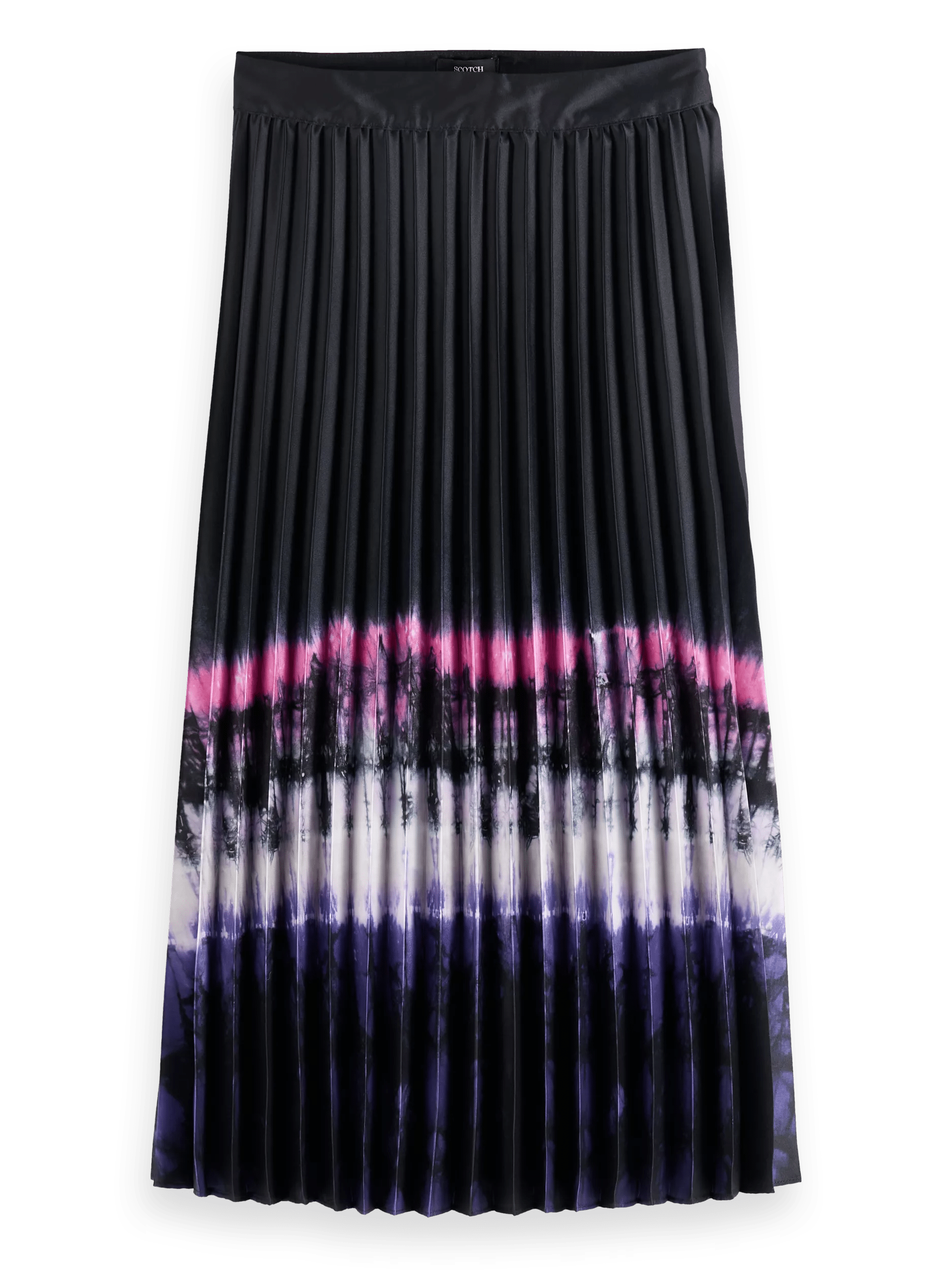 Scotch & Soda Pleated high rise midi skirt with abstract print FNT