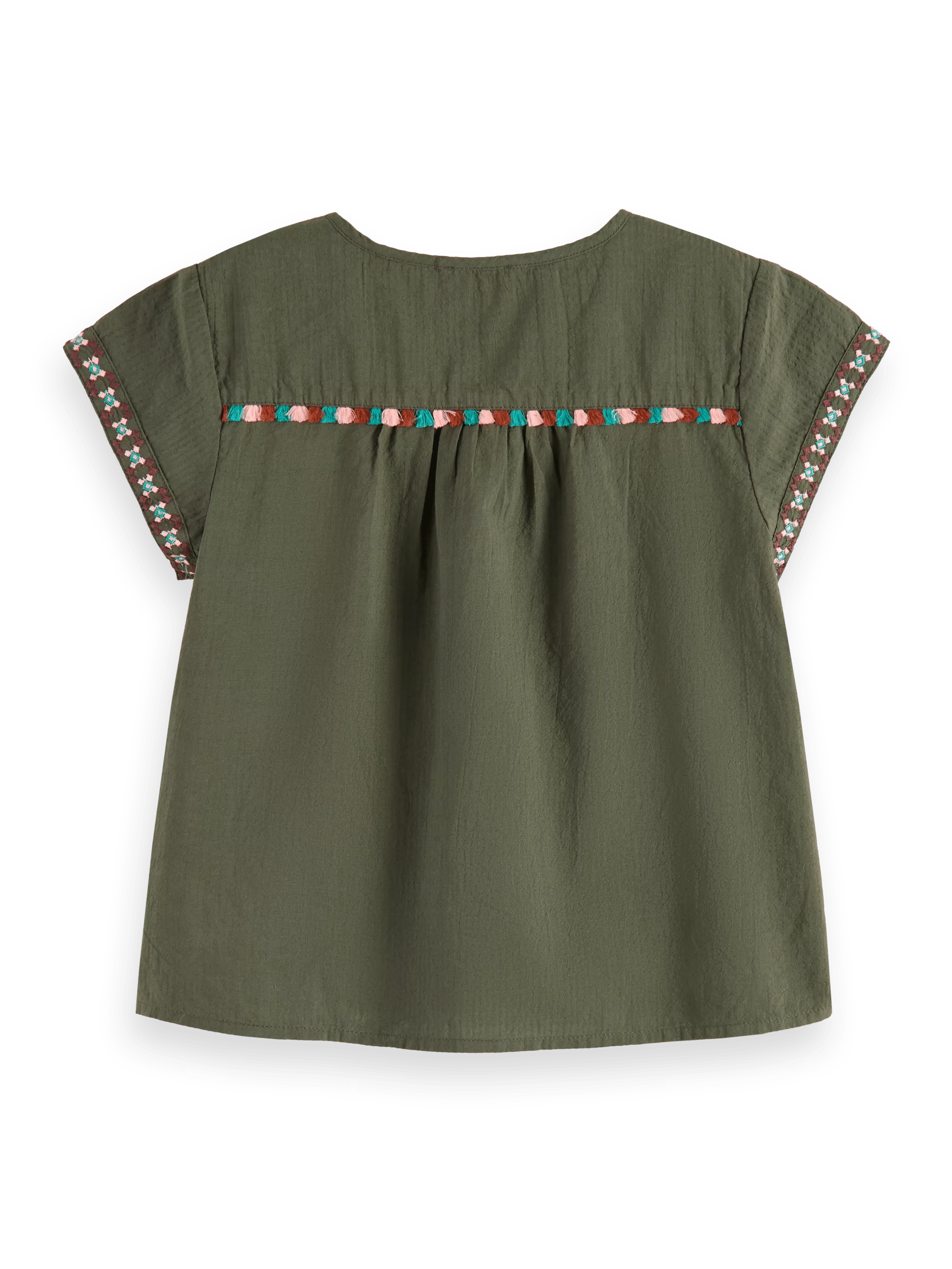 Scotch & Soda Neon pop embroidered short-sleeved top BCK