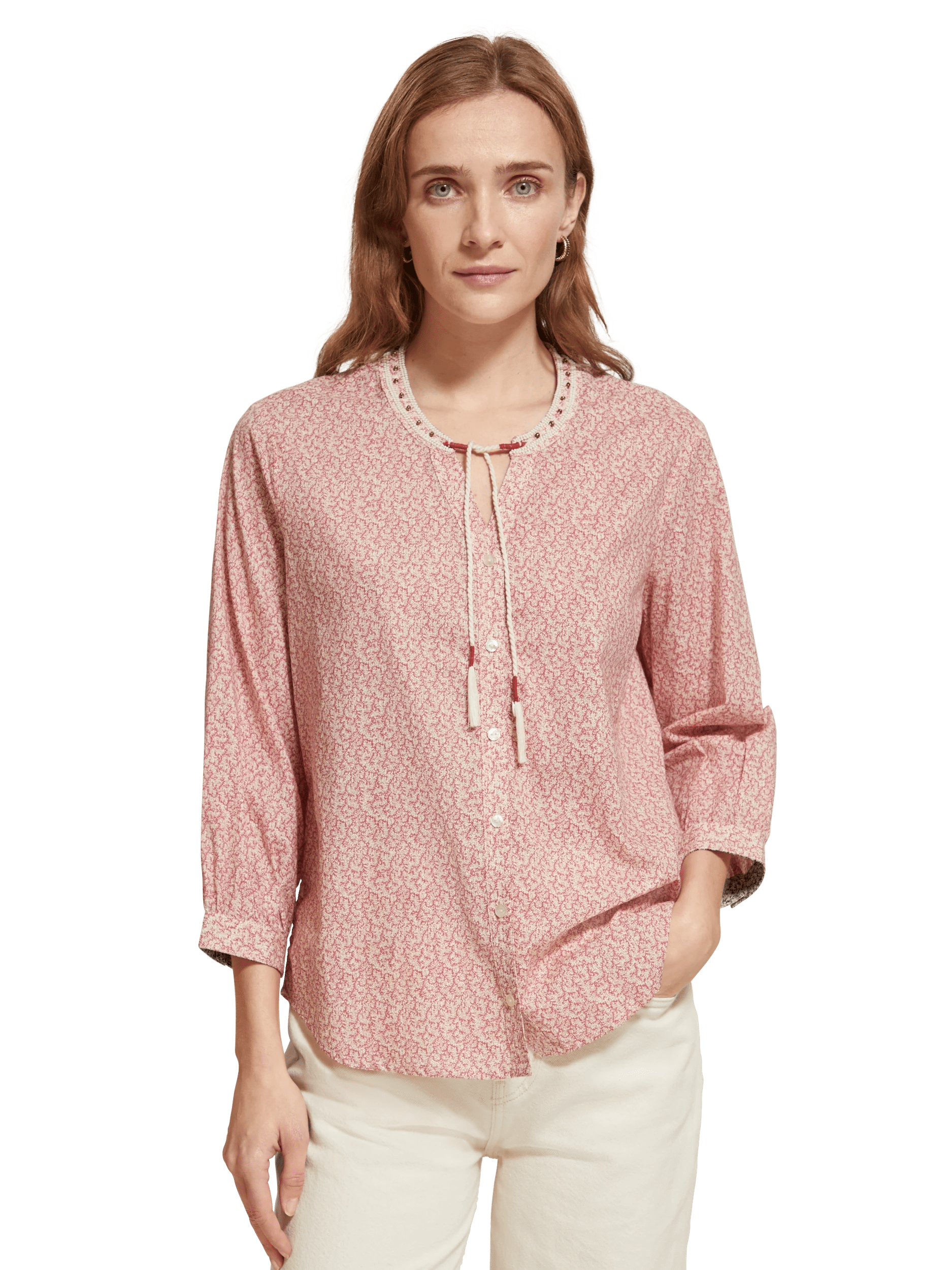 Scotch & Soda ¾ sleeves printed blouse MDL-CRP