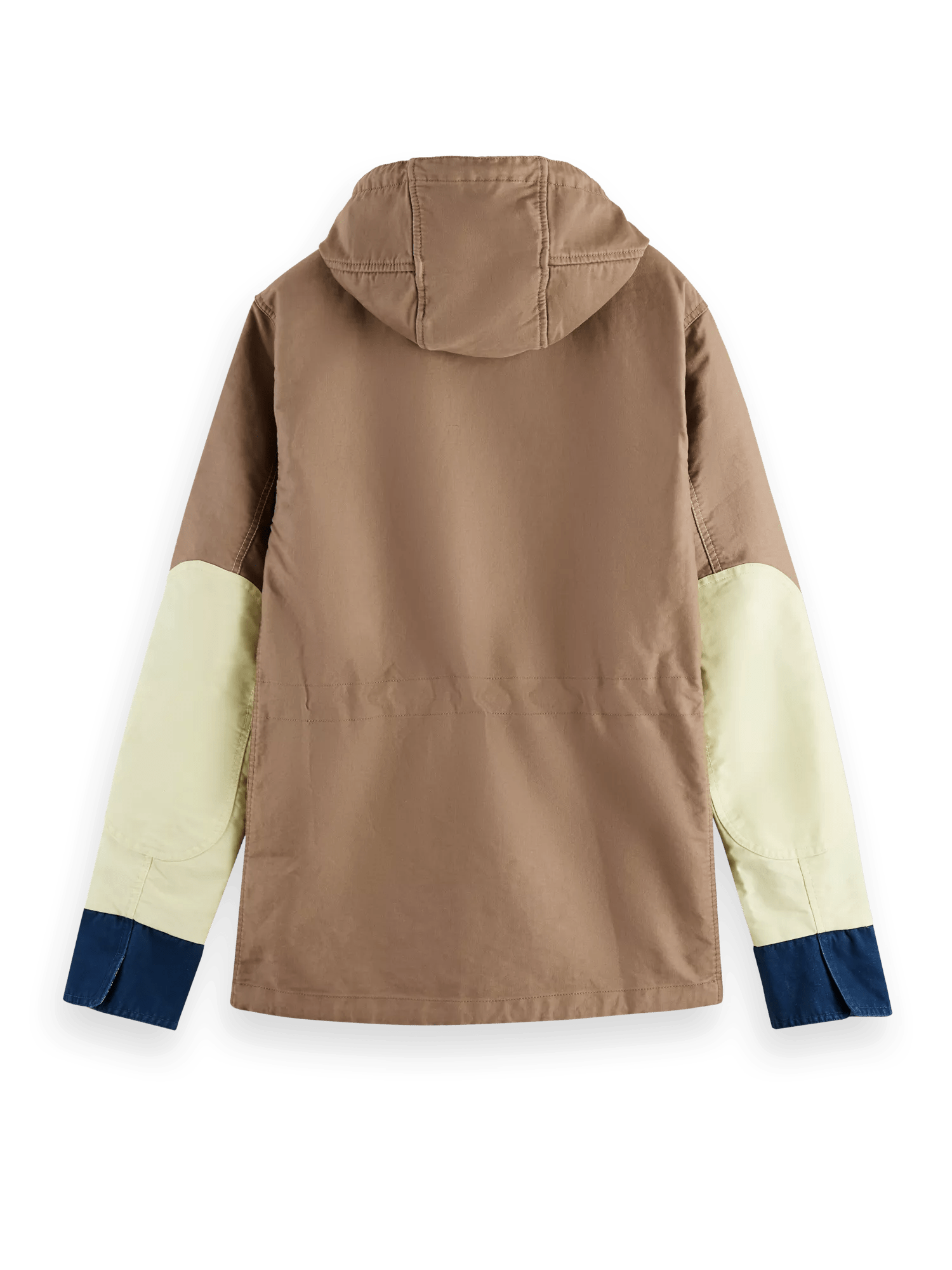 Scotch & Soda Washed hooded colour block jacket in Organic Cotton BCK