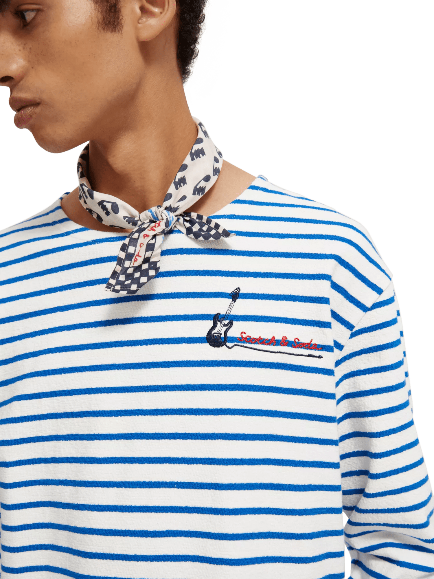 Scotch & Soda Relaxed fit striped long-sleeved T-shirt MDL-DTL1