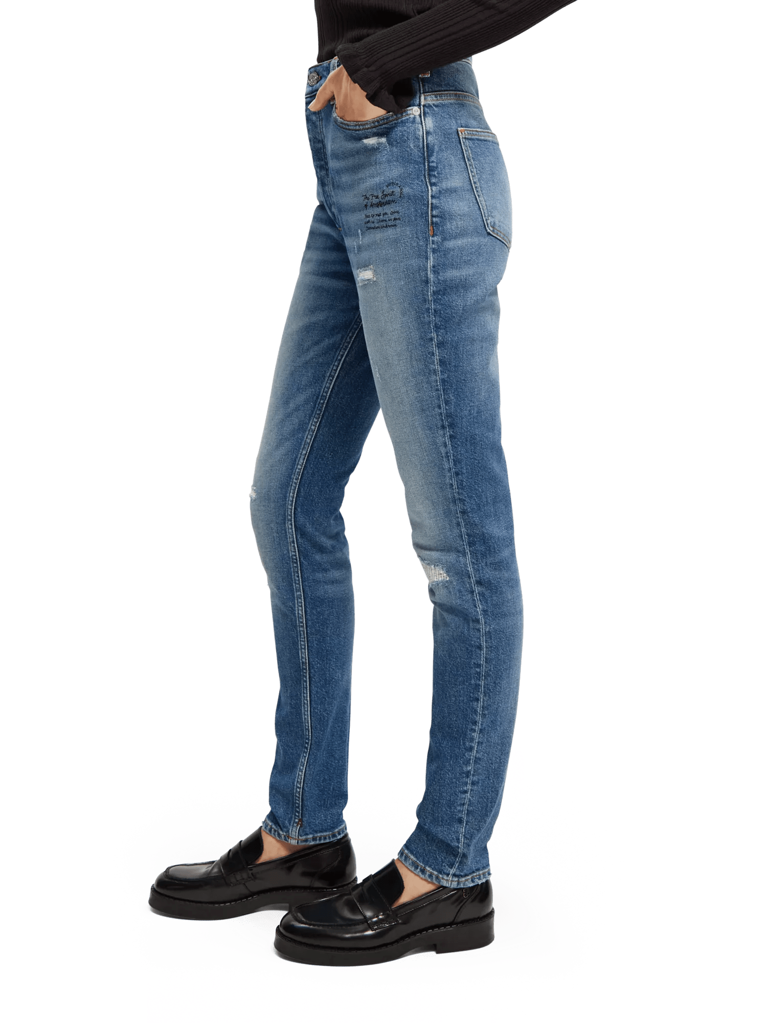 Scotch & Soda The Line Jeans im High-Rise Skinny Fit aus Bio-Baumwolle NHD-SDE