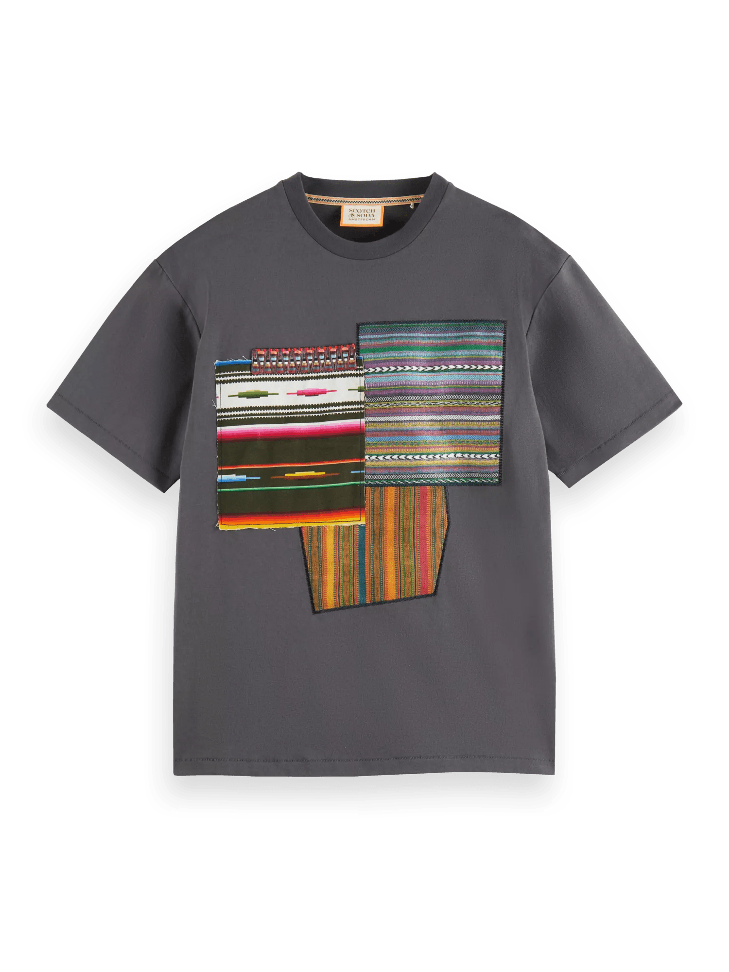 Scotch & Soda Relaxed-fit woven appliqué T-Shirt FNT