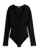 Scotch & Soda Long-sleeved wrapped knit bodysuit NHD-CRP