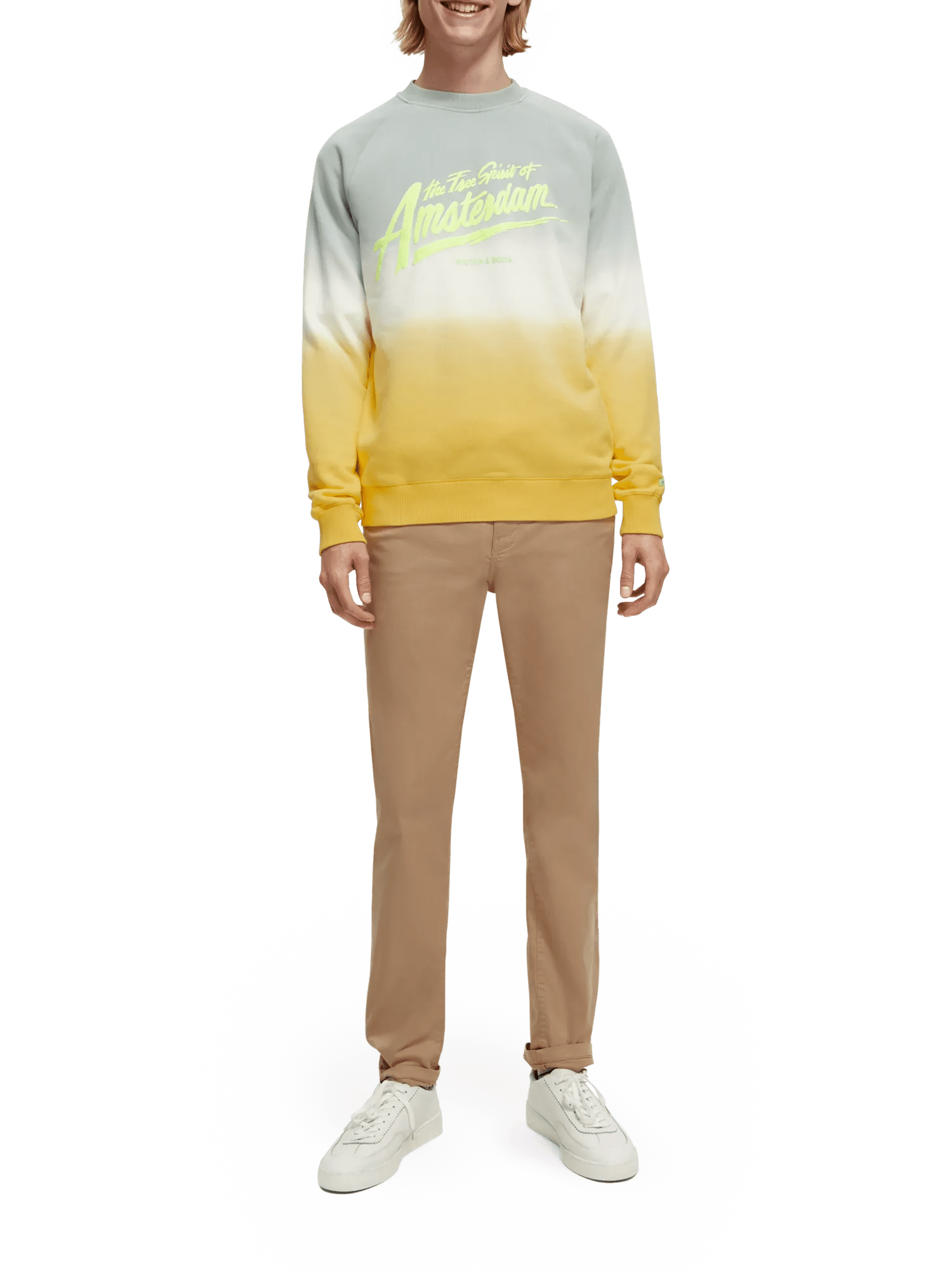 Scotch & Soda Dip-dyed crewneck artwork sweatshirt NHD-FNT