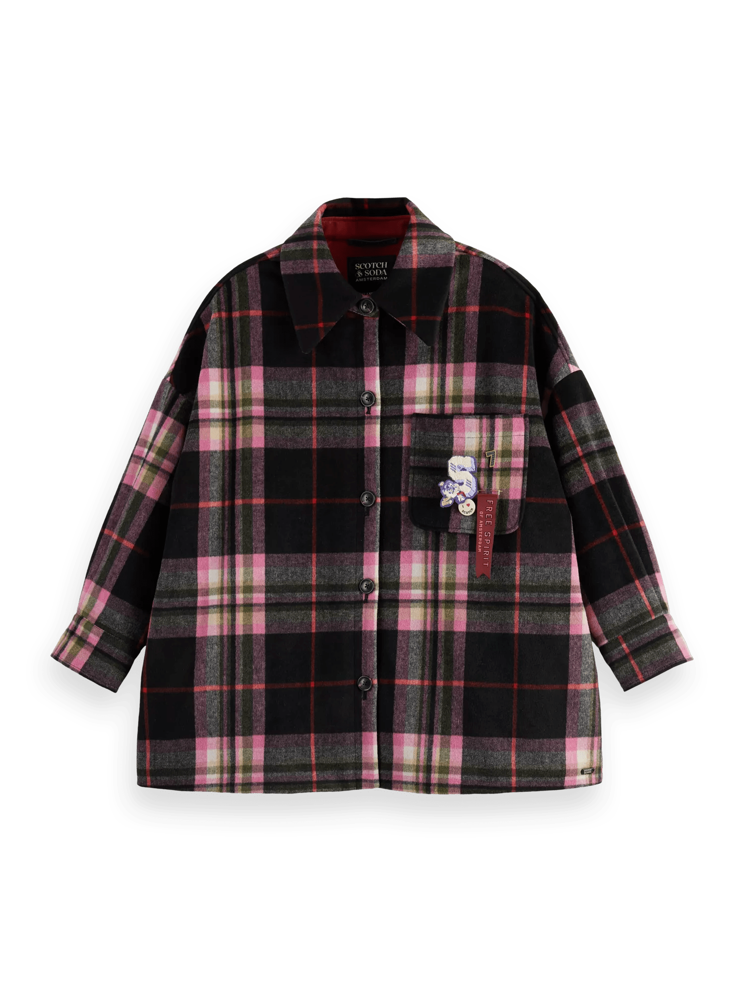 Scotch & Soda Padded checked wool-blended overshirt FNT