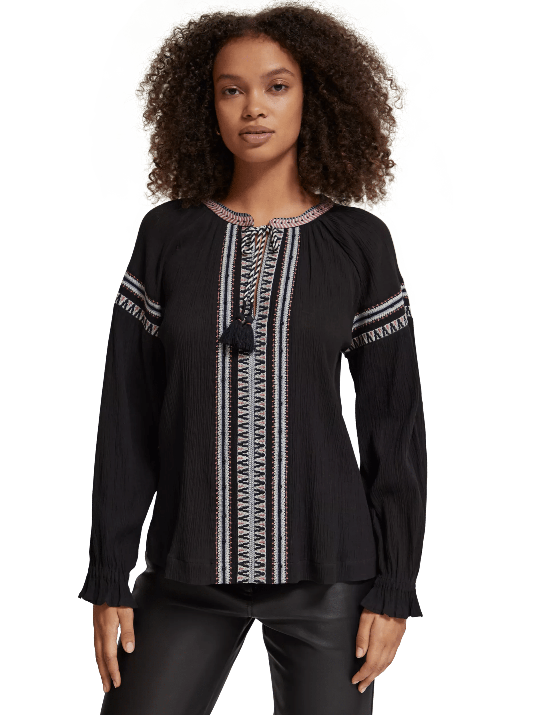 Scotch & Soda Balloon sleeve embroidery blouse MDL-CRP