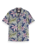 Scotch & Soda Allover printed indigo short-sleeved camp shirt NHD-CRP