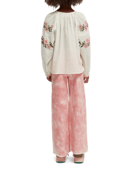 Scotch & Soda Long-sleeved flower embroidery top NHD-BCK