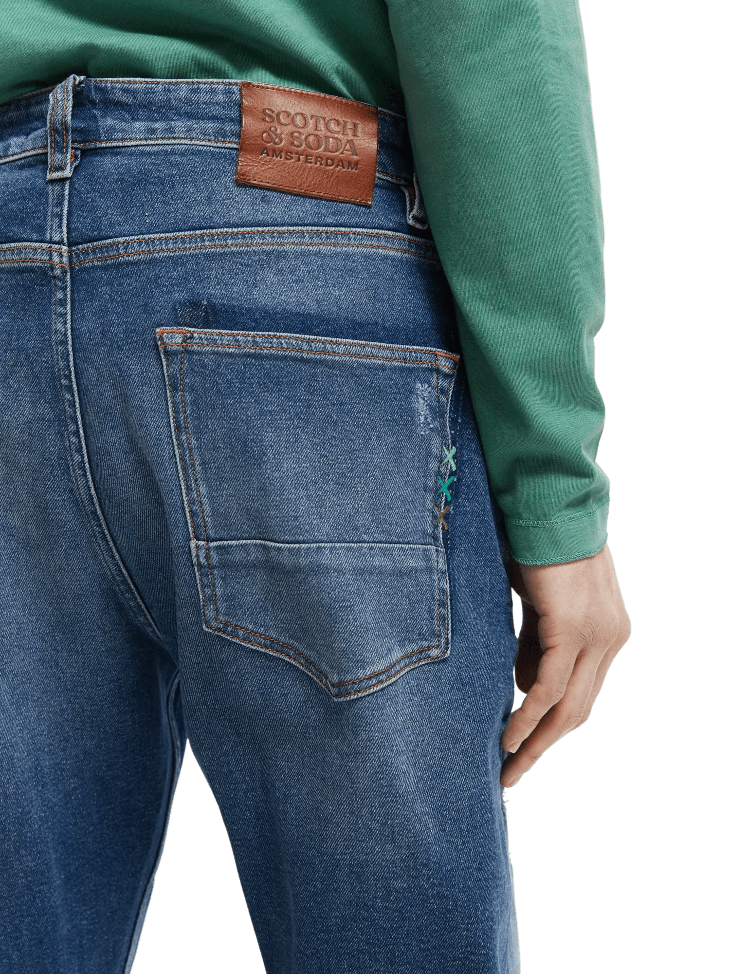 Scotch & Soda De Dean loose tapered fit jeans met patches NHD-DTL1