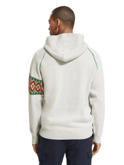 Scotch & Soda Regular fit knitted graphic hoodie MDL-BCK