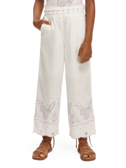 Scotch & Soda Broderie anglaise cropped pants NHD-CRP