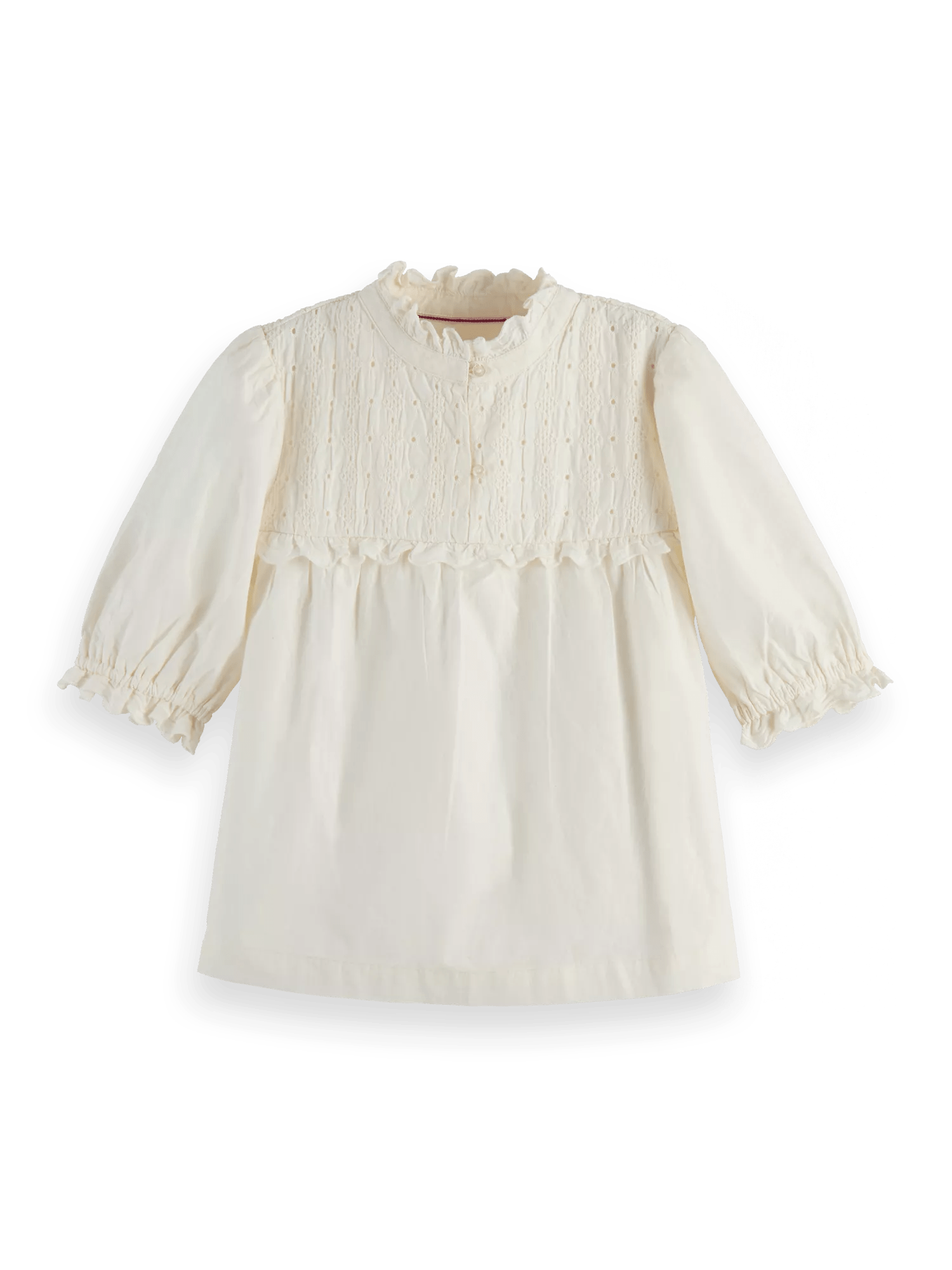 Scotch & Soda Short-sleeved broiderie anglaise top FNT