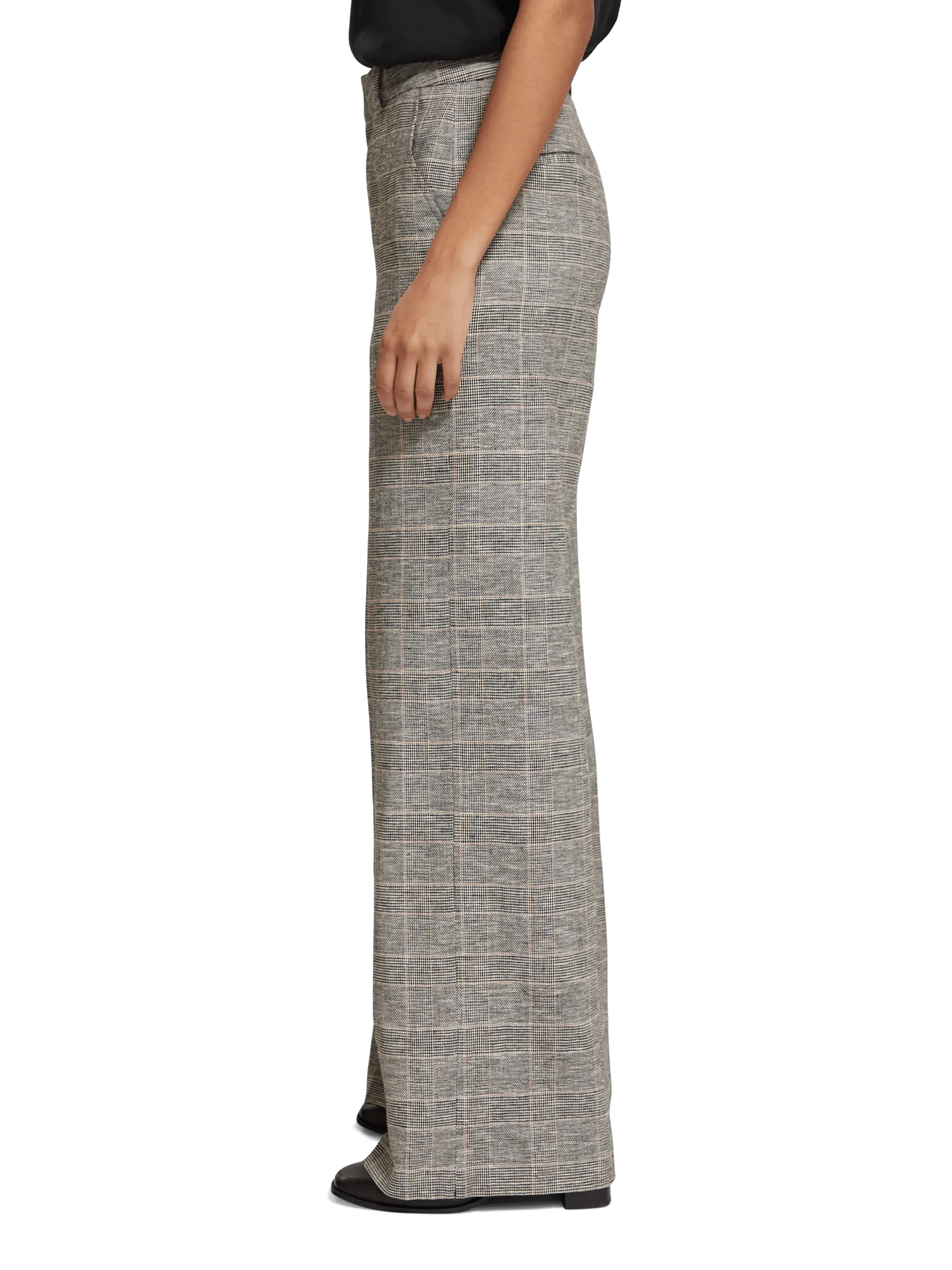 Scotch & Soda The Hana high-rise wide-leg checked trousers FIT-SDE